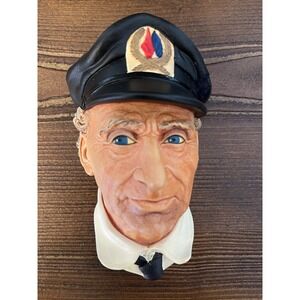 Vintage Bossons Chalkware Character Head "Sea Captain" 1972 Made in England